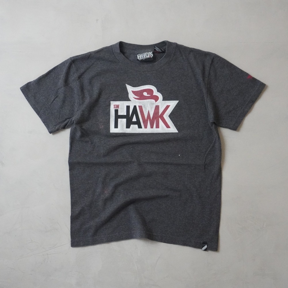 Tony Hawk Graphic T-Shirt Boys Medium 10/12 Gray Skateboarding Bird Logo Tee